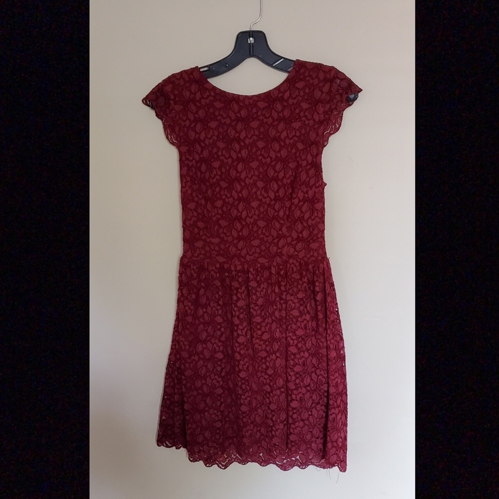 Maroon Lace Dress
